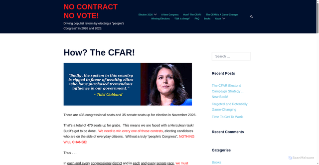 Security scan screenshot of https://no-contract-no-vote.us/how-the-cfar/