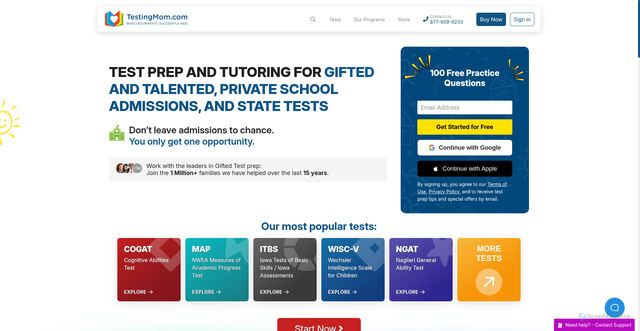Security scan screenshot of https://www.testingmom.com