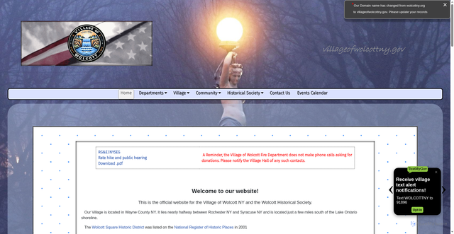 Security scan screenshot of https://villageofwolcottny.gov/