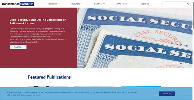 Security scan screenshot of https://www.transamericainstitute.org/