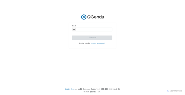 Security scan screenshot of https://login.qgenda.com