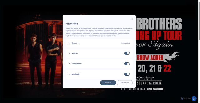 Security scan screenshot of https://jonasbrothers.com/