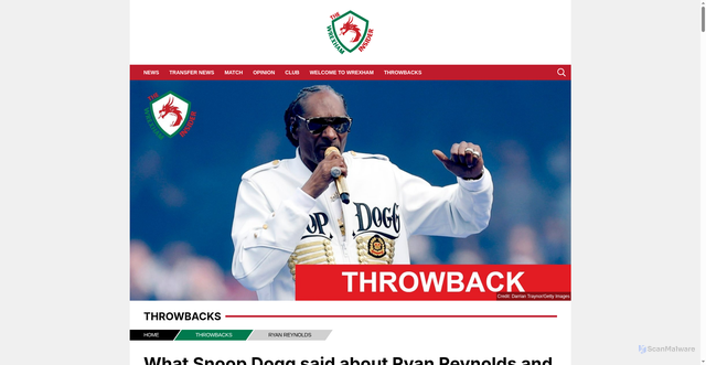 Security scan screenshot of https://www.thewrexhaminsider.com/throwbacks/what-snoop-dogg-said-about-ryan-reynolds-and-wrexham-as-music-icon-set-to-attend-swansea-city-clash/