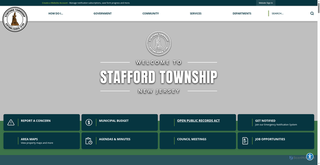 Security scan screenshot of https://staffordnj.gov/
