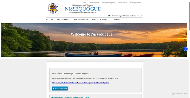 Security scan screenshot of https://nissequogueny.gov/
