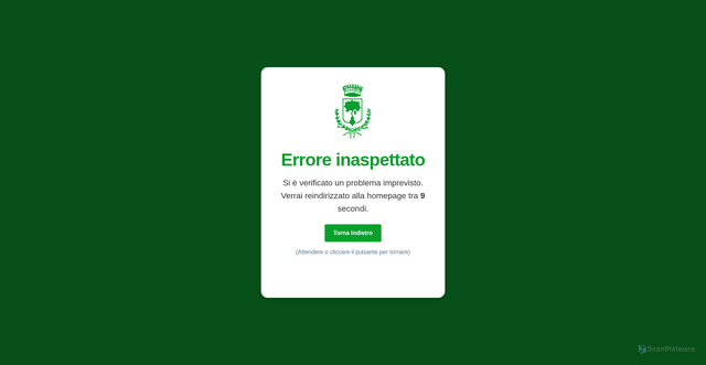 Security scan screenshot of https://www.comune.sommarivaperno.cn.it/error.html
