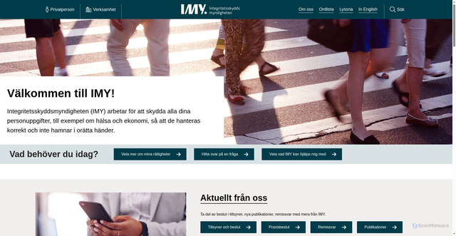 Security scan screenshot of https://imy.se