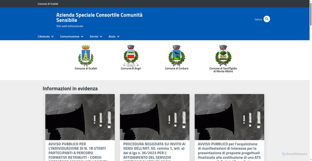 Security scan screenshot of https://www.comunitasensibile.it/