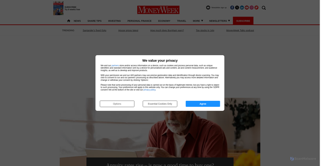 Security scan screenshot of https://moneyweek.com