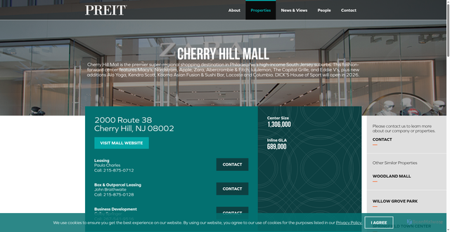 Security scan screenshot of https://www.preit.com/properties/mall-portfolio/cherry-hill-mall/