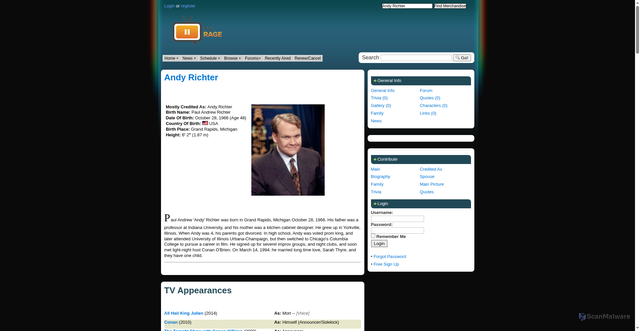 Security scan screenshot of https://www.tvrage.com/person/id-11543/Andy_Richter/