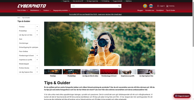 Security scan screenshot of https://www.cyberphoto.se/inspiration