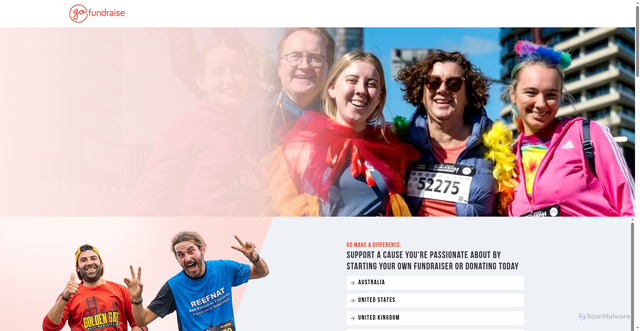 Security scan screenshot of https://www.gofundraise.org/