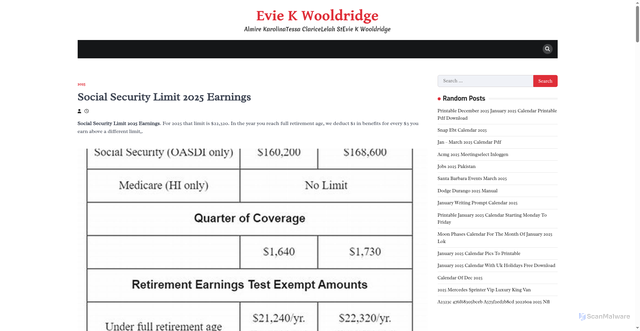 Security scan screenshot of https://eviekwooldridgec.pages.dev/gsfcv-social-security-limit-2025-earnings-gozhp/