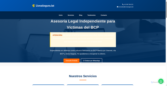 Security scan screenshot of https://zonasegura.lat/
