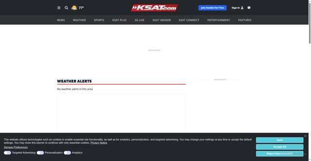Security scan screenshot of https://www.ksat.com/weather/alerts/
