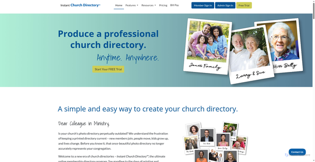 Security scan screenshot of https://instantchurchdirectory.com