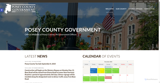 Security scan screenshot of https://www.poseycountyin.gov/