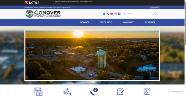 Security scan screenshot of https://conovernc.gov/