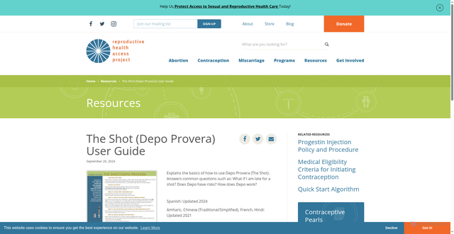 Security scan screenshot of https://www.reproductiveaccess.org/resource/the-shot-depo-provera-user-guide/