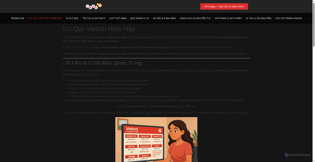 Security scan screenshot of https://lode88onlinevn.com/vietlott/