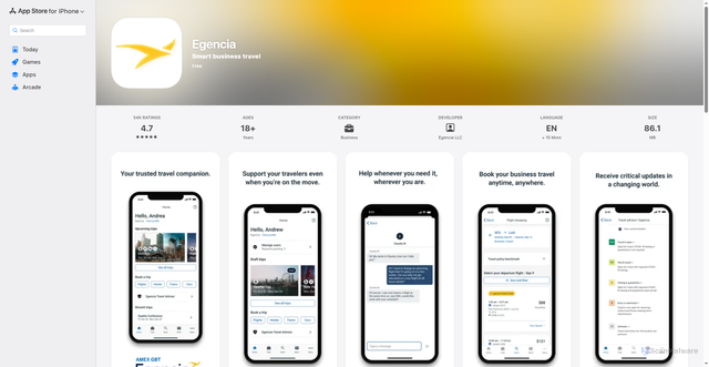 Security scan screenshot of https://apps.apple.com/us/app/egencia/id446768364