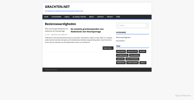 Security scan screenshot of https://grachten.pages.dev/categories/bezienswaardigheden/