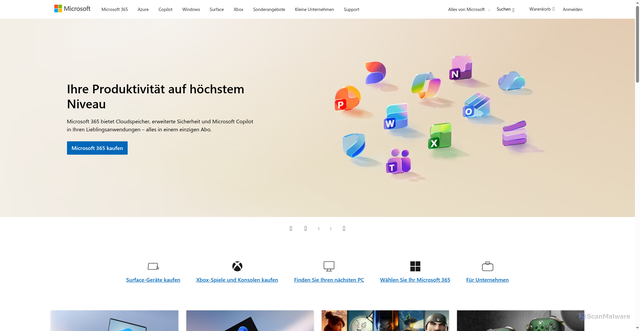 Security scan screenshot of https://www.microsoft.com/