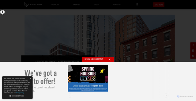 Security scan screenshot of https://www.americancampus.com/student-apartments/ma/boston/lightview