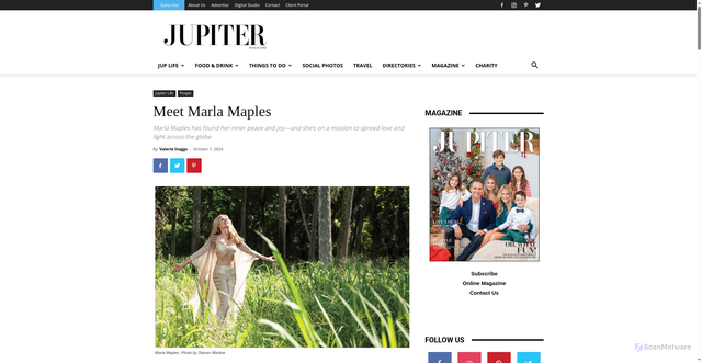 Security scan screenshot of https://www.jupitermag.com/meet-marla-maples/