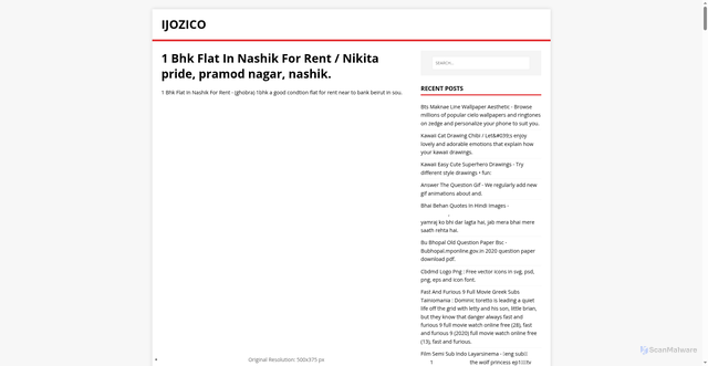 Security scan screenshot of https://cozijok.pages.dev/posts/1-bhk-flat-in-nashik-for-rent