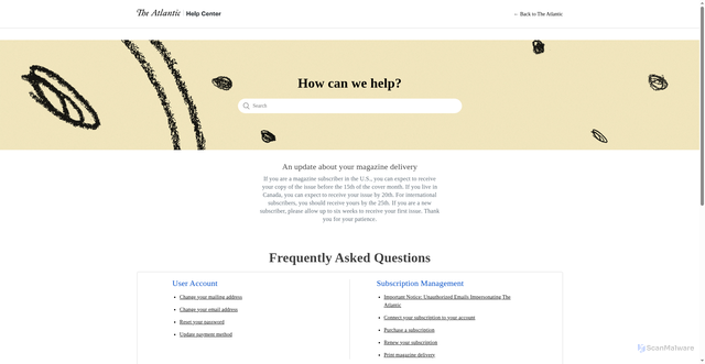 Security scan screenshot of https://theatlantic.zendesk.com