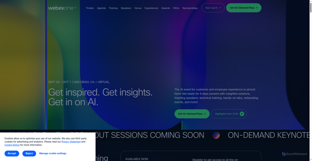 Security scan screenshot of https://www.webexone.com/