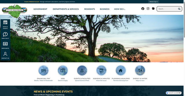 Security scan screenshot of https://healdsburg.gov/