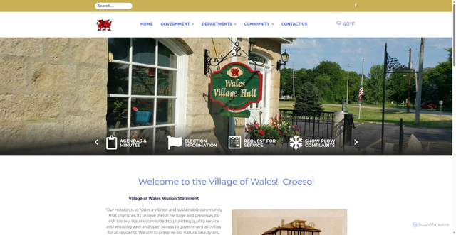 Security scan screenshot of https://villageofwales.gov/
