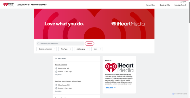 Security scan screenshot of https://iheartmedia.wd5.myworkdayjobs.com/External_iHM