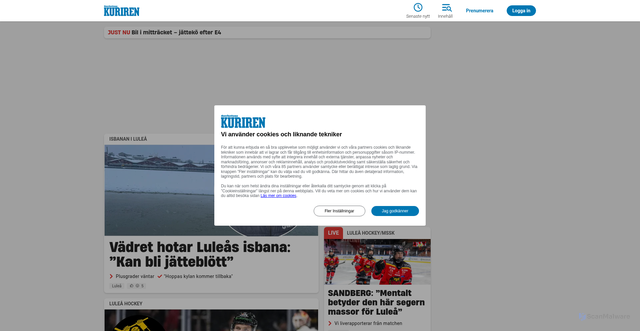 Security scan screenshot of https://kuriren.nu/
