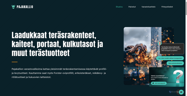 Security scan screenshot of http://www.pajakallio.fi/