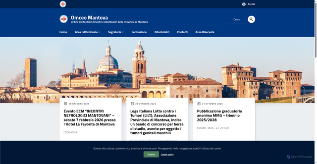 Security scan screenshot of https://www.omceomantova.it/