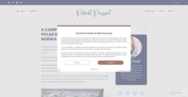 Security scan screenshot of https://polkadotpassport.com/seeing-polar-bears-svalbard-norway-2026/