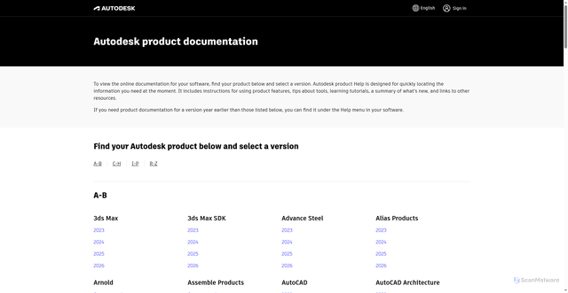 Security scan screenshot of https://help.autodesk.com