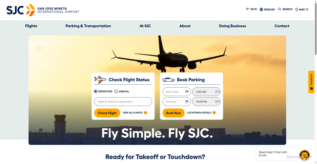 Security scan screenshot of https://www.flysanjose.com/
