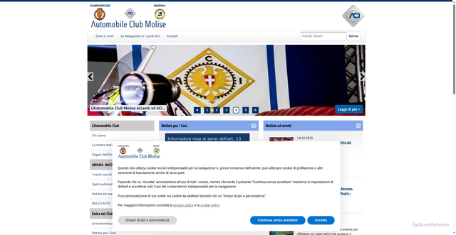 Security scan screenshot of https://molise.aci.it/