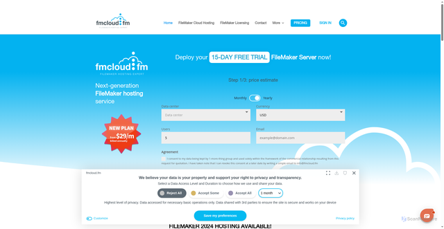 Security scan screenshot of https://fmcloud.fm