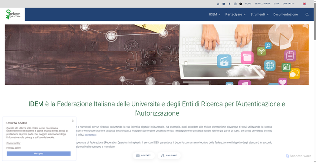 Security scan screenshot of https://idem.garr.it