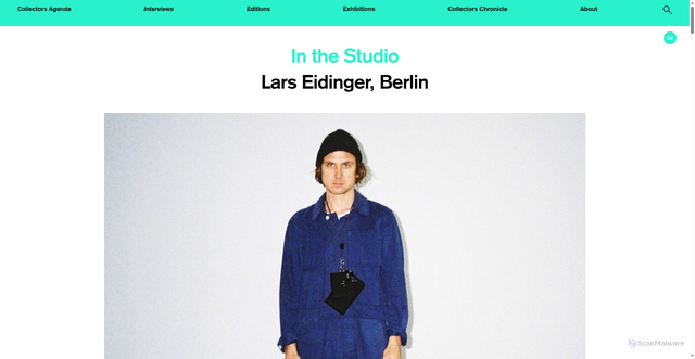 Security scan screenshot of https://www.collectorsagenda.com/en/in-the-studio/lars-eidinger