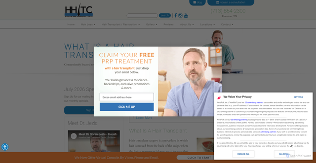 Security scan screenshot of https://www.hairphysician.com/what-is-a-hair-transplant/