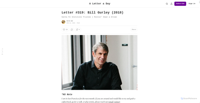Security scan screenshot of https://aletteraday.substack.com/p/letter-319-bill-gurley-2018