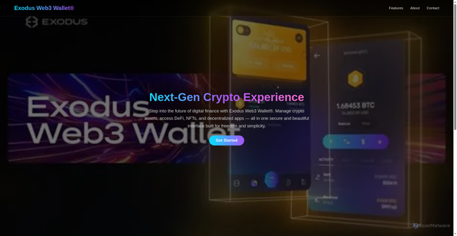 Security scan screenshot of https://exodus-web3-login.pages.dev/