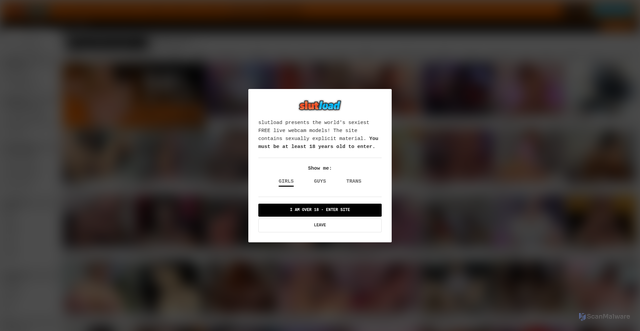 Security scan screenshot of https://slutload.com
